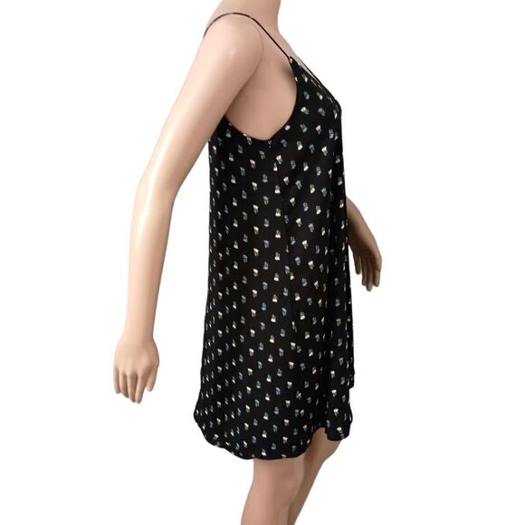 Anthropologie Dark Floral Dress Sz XS Slip Fairy Grunge Romantic Boho Blue Rain - Picture 4 of 16